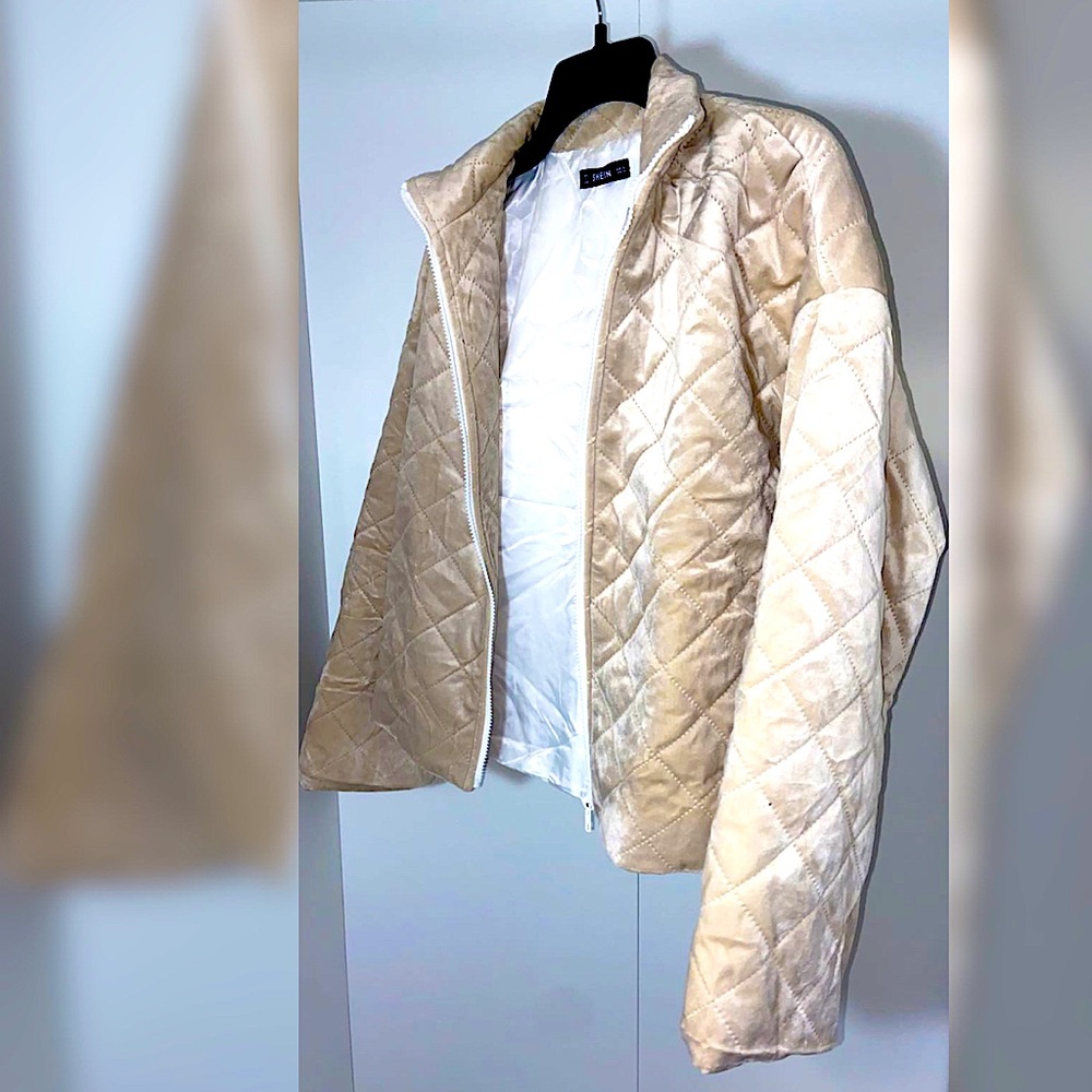 Cream Suede Winter Coat